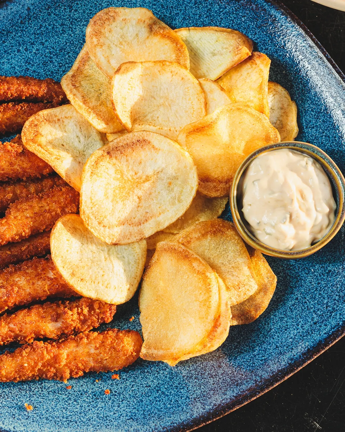 Isca crocante com chips do Riviera